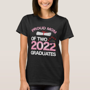 T-shirt Fier Maman De Deux Diplômés 2022 Twin Mama Senior 