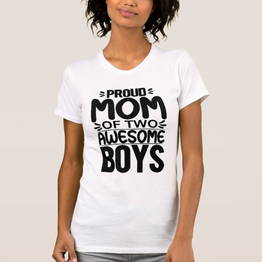 T-shirt Fier Maman De Deux Garçons Géniaux (Devant)