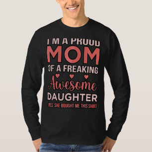 T-shirt Fier Maman De Fille Awesome Motheru2019s Jour Arg