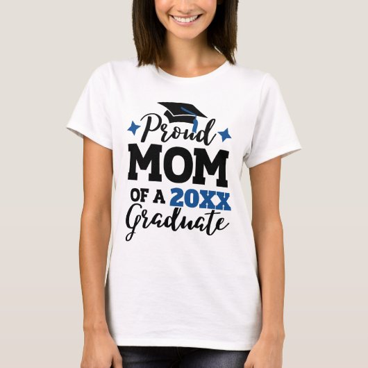 T-shirt Fier maman d'un casquette noir bleu 2022 diplômé t (Devant)