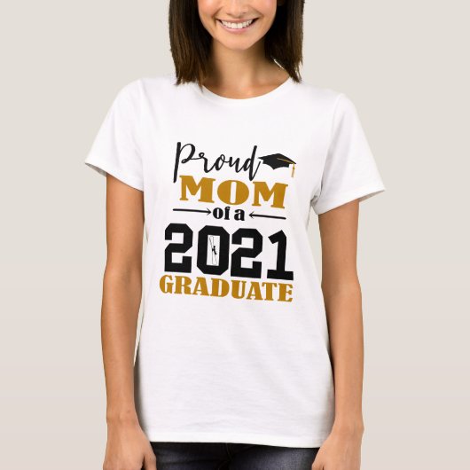 T-shirt Fier maman d'un diplômé de 2021 (Devant)