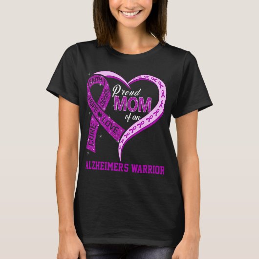 T-shirt Fier maman d'un guerrier Alzheimer (Devant)