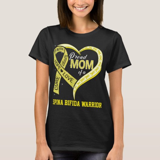 T-shirt Fier Maman D'Un Guerrier Spina Bifida (Devant)