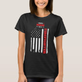 T-shirt Fier maman d'un pompier Distressed Drapeau (Devant)