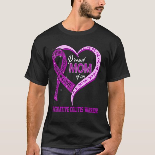 T-shirt Fier Maman D'Un Ruban Ulceratif De Colitis Warrior (Devant)