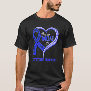 T-shirt Fier Maman D'Une Dystonie Warrior Ribbon Heart Pre