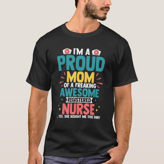 T-shirt Fier Maman D'Une Infirmière Géniale Frappe Rn M Mé (Devant)