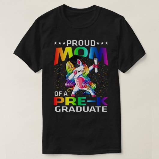T-shirt Fier Maman D'Une Unicorne Pré-K Graduate (Design devant)