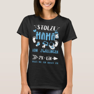 T-shirt Fier Maman Stolze Mama Von Zwillingen 2x Ein Hal B