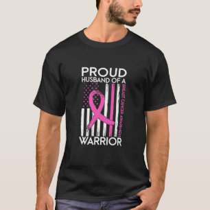 T-shirt Fier Mari D'Un Guerrier Soutien Au Cancer Du Sein 