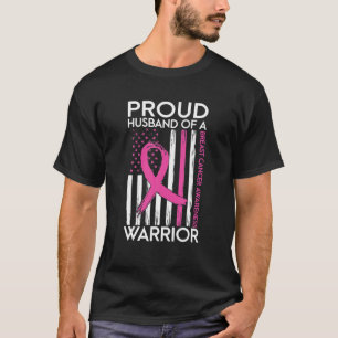 T-shirt Fier Mari D'Un Guerrier Soutien Au Cancer Du Sein