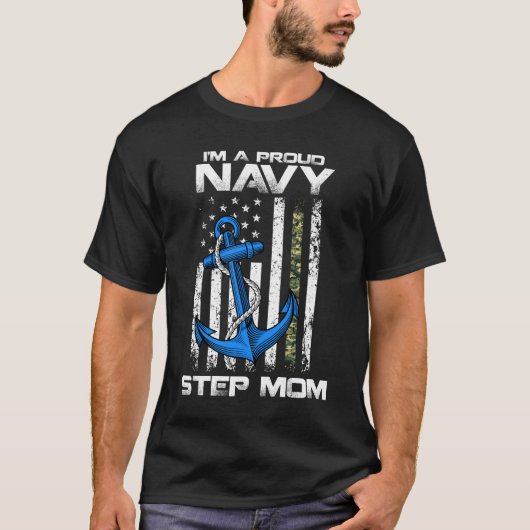 T-shirt Fier Marine Step Maman drapeau américain (Devant)
