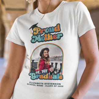 T-shirt Fier Mère de l'diplômé photo retro super
