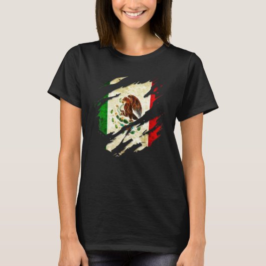 T-shirt Fier Mexicain Chicano Latino Torn déchiré Mexique (Devant)