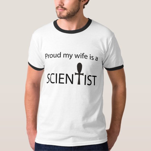 T-shirt Fier mon épouse est une scientifique (Devant)