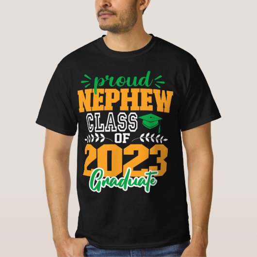 T-shirt Fier NEPHEW de classe de 2023 SCRIPT MODERNE GRAD (Devant)