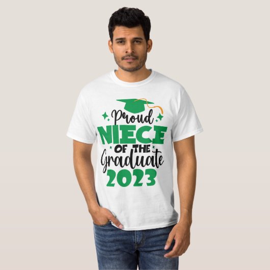 T-shirt Fier NIECE d'une classe de 2023 Graduate Fun Scrip (Devant entier)
