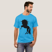 T-shirt Fier noir licorne Silhouette Imaginaire animal (Devant entier)