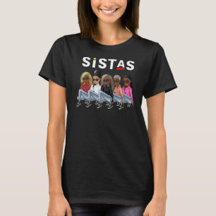 T-shirt Fier Noir Sistas Reine Melanin Afro Africain Amer