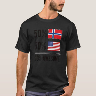 T-shirt Fier Norvégien Américain Drapeau Norvège Usa