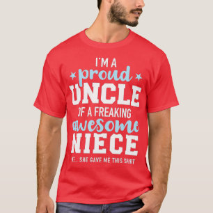 T-shirt Fier oncle de nièce géniale elle m'a donné ce cade