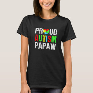 T-shirt Fier orgueilleux Papaw autiste cœur de famille à l