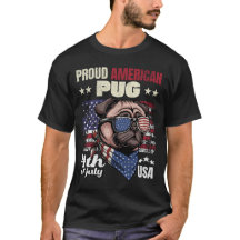 Fier orgueilleux pug américain 4 juillet USA Cadea
