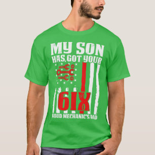 T-shirt Fier Papa De Fils Mécanique Mécanique T Chemise