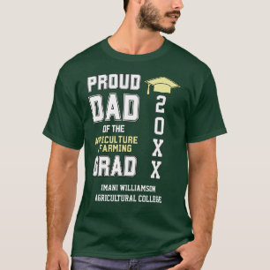 T-shirt Fier Papa de l'agriculture Grad 20XX Graduation