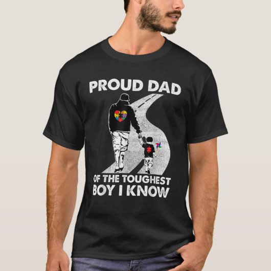 T-shirt Fier Papa Du Garçon Le Plus Touché Que Je Connais  (Devant)
