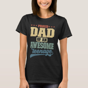 T-shirt Fier Papa D'Un Awesome Adolescent Drôle Retro Papa