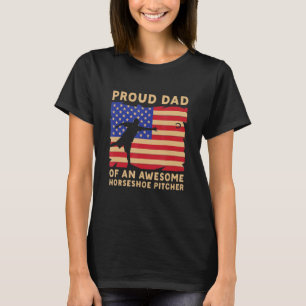 T-shirt Fier Papa D'Un Awsome Horseshoe Pitcher Jetant