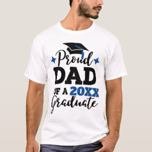 T-shirt Fier papa d'un diplômé de 2022 noir bleu casquette