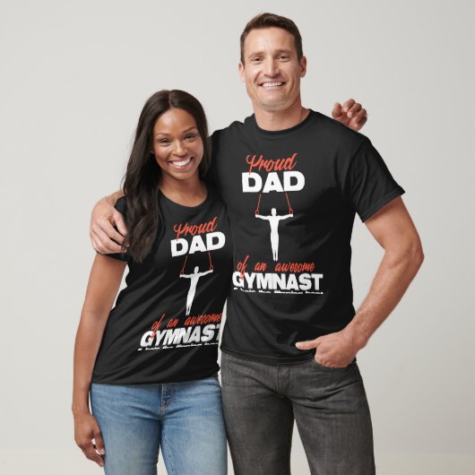 T-shirt Fier papa d'un garçon formidable Gymnaste Rings Co (Unisexe)