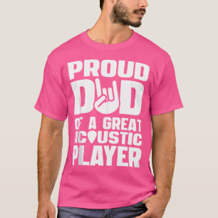 T-shirt Fier Papa D'Un Grand Joueur De Guitare Acoustique