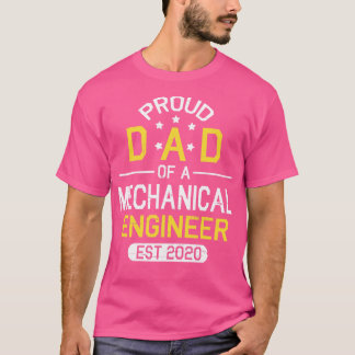 T-shirt Fier Papa D'Un Ingénieur Mécanique Est 2020 Heureu