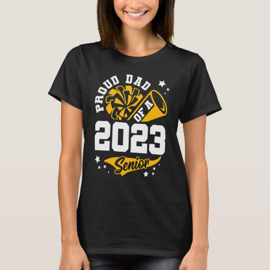 T-shirt Fier Papa D'Un Père De 2023 Senior Cheer Papa Grad (Devant)
