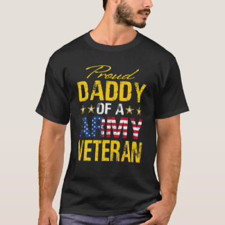 T-shirt Fier Papa D'Un Vétéran De L'Armée Américaine Drape