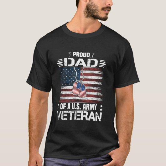T-shirt Fier Papa D'Une Famille De Vétérans De L'Armée Amé (Devant)