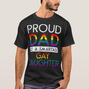 T-shirt Fier Papa D'Une Fille Gay Ally Droite LGBTQ Pr