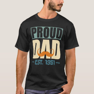 T-shirt Fier Papa Est.1951 Meilleur jeu de Fêtes des pères