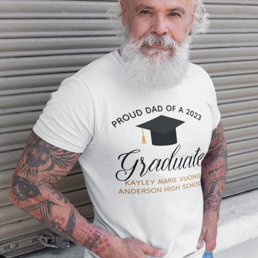 T-shirt Fier Papa Graduation Class of 2021 Nom personnalis