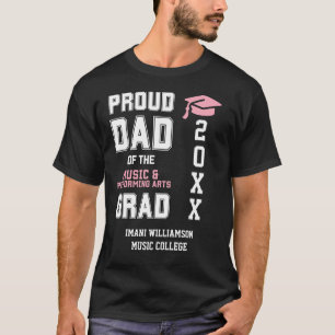 T-shirt Fier Papa MUSIQUE Grad Fête des pères graduée