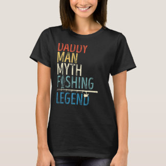 T-shirt Fier Papa Papa La Légende De La Pêche Rétro Vintag
