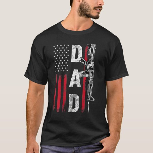 T-shirt Fier Papa Papa Papa Papa Daddy Droits d'armes à fe (Devant)