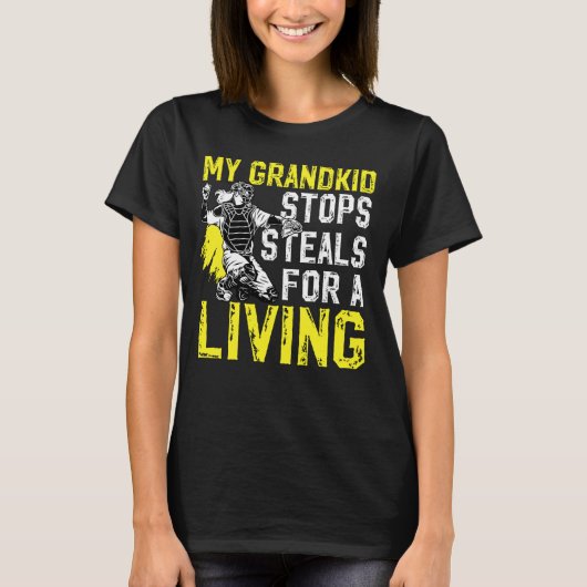 T-shirt Fier Papi De Lanceur De Softball D'une Attrapeuse (Devant)