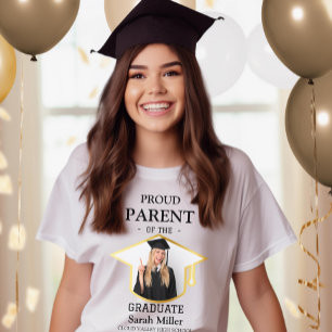 T-shirt Fier parent du diplômé avec une photo et un nom