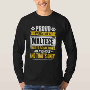 T-shirt Fier Parent D'Un Chien Maltais Propriétaire Maman