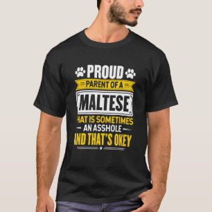 T-shirt Fier Parent D'Un Chien Maltais Propriétaire Maman 