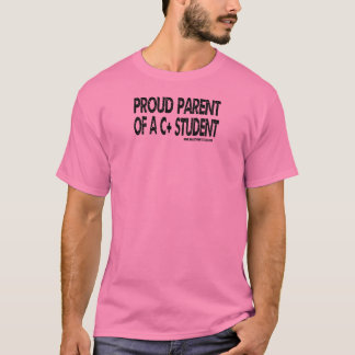 T-shirt Fier parent d'un étudiant en C+ - Texte noir